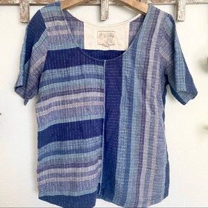 Ace & Jig Metallic Indigo Striped Top